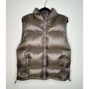 Pacsun Shiny Brown Zip Up Streetwear Nylon Puffy Vest Men Size Medium